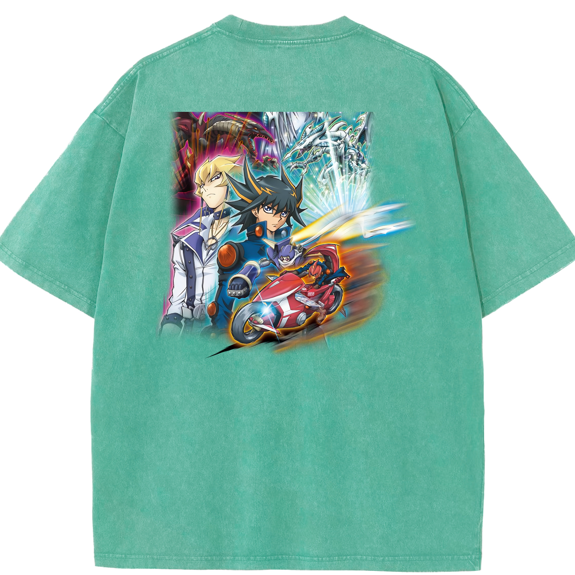 （画像用） 遊☆戯☆王 Yu-Gi-Oh! 綿100% ヴィンテージ風 半袖Tシャツ（背面プリント）